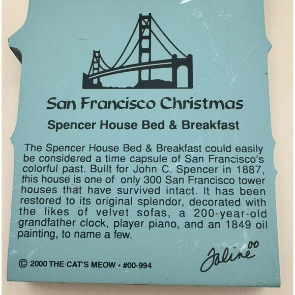 The Cats Meow San Francisco Christmas Spencer House Bed & Breakfast Wood - Picture 4 of 7